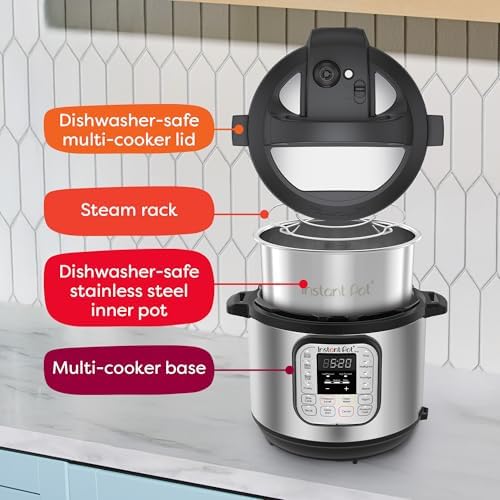 Instant Pot Duo 7-in-1 Electric Pressure Cooker, Slow Cooker, Rice, Steamer, Sauté, Yogurt Maker, Warmer &amp; Sterilizer, Includes App With Over 800 Recipes, Stainless Steel, 6 Quart