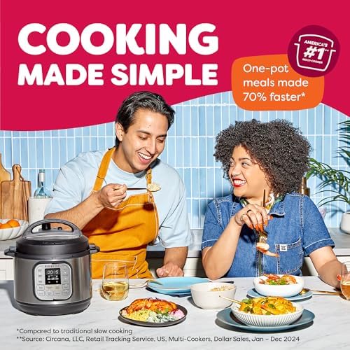 Instant Pot Duo 7-in-1 Electric Pressure Cooker, Slow Cooker, Rice, Steamer, Sauté, Yogurt Maker, Warmer &amp; Sterilizer, Includes App With Over 800 Recipes, Stainless Steel, 6 Quart