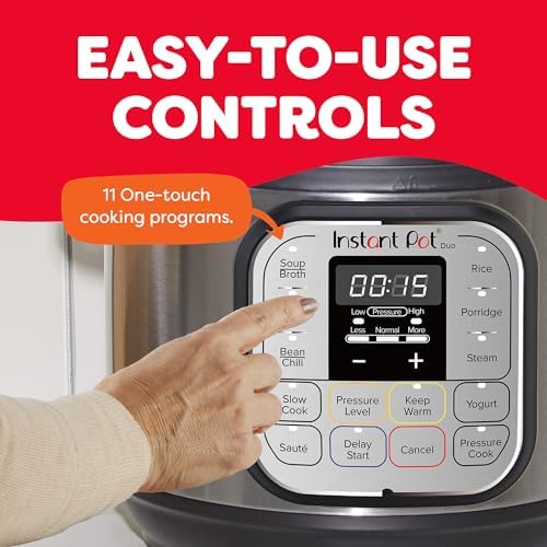 Instant Pot Duo 7-in-1 Electric Pressure Cooker, Slow Cooker, Rice, Steamer, Sauté, Yogurt Maker, Warmer &amp; Sterilizer, Includes App With Over 800 Recipes, Stainless Steel, 6 Quart