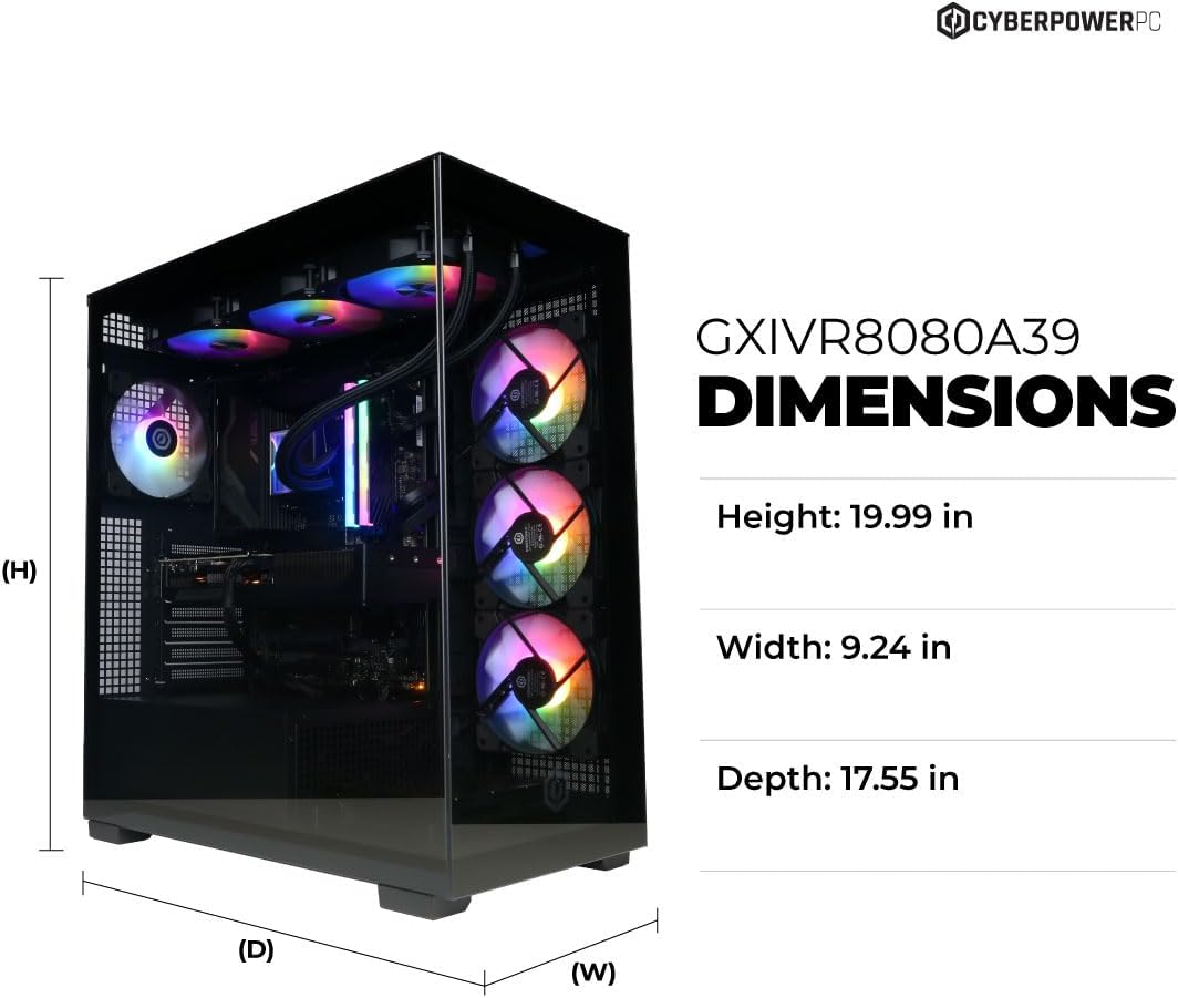 CyberPowerPC Gamer Xtreme VR Gaming PC, Intel Core i9-14900KF 3.2GHz, GeForce RTX 5070 12GB, 32GB DDR5, 2TB PCIe 4.0 SSD, WiFi Ready & Windows 11 Home (GXiVR8080A39)