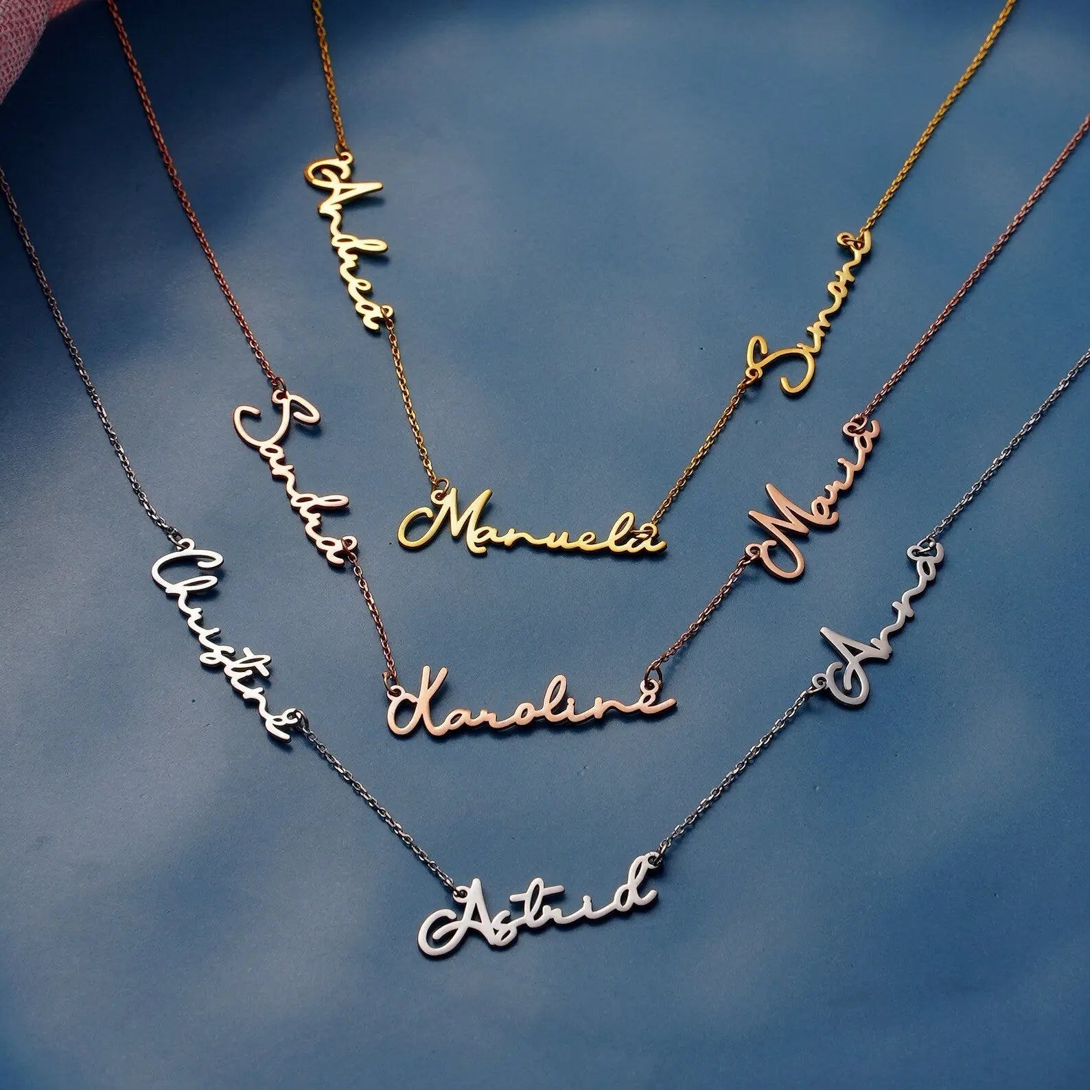 Multiple Name Necklace - Personalized Name Necklace - plus-checkouts